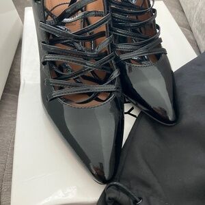 Givenchy Lace Up Calf Heels black patent leather size 38